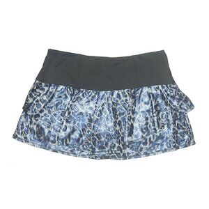 Lucky in Love tennis skirt size M metallic leopard  grey blue multi Flip skort